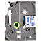 Cassette de ruban pour titreuses TZe-223 Brother, 9 mm de largeur, blanc/bleu
