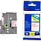 Cassette de ruban pour titreuses TZe-232 Brother, 12 mm de largeur, blanc/rouge