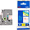 Cassette de ruban pour titreuses TZe-242 Brother, 18 mm de largeur, blanc/rouge