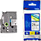 Cassette de ruban pour titreuses TZe-251 Brother, 24 mm, blanc/noir