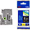 Cassette de ruban pour titreuses TZe-315 Brother, 6 mm de largeur, noir/blanc