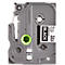 Cassette de ruban pour titreuses TZe-315 Brother, 6 mm de largeur, noir/blanc