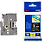 Cassette de ruban pour titreuses TZe-325 Brother, 9 mm de largeur, noir/blanc