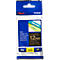 Cassette de ruban pour titreuses TZe-334 Brother, 12 mm de largeur, noir/doré