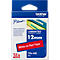 Cassette de ruban pour titreuses TZe-435 Brother, 12 mm de largeur, rouge/blanc
