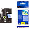 Cassette de ruban pour titreuses TZe-535 Brother, 12 mm de largeur, bleu/blanc