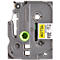Cassette de ruban pour titreuses TZe-621 Brother, 9 mm de largeur, jaune/noir