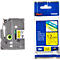 Cassette de ruban pour titreuses TZe-631 Brother, 12 mm de largeur, jaune/noir