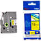 Cassette de ruban pour titreuses TZe-641 Brother, 18 mm de largeur, jaune/noir
