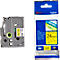 Cassette de ruban pour titreuses TZe-651 Brother, 24 mm, jaune/noir