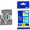 Cassette de ruban pour titreuses TZe-731 Brother, 12 mm de largeur, vert/noir