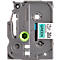 Cassette de ruban pour titreuses TZe-731 Brother, 12 mm de largeur, vert/noir