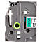 Cassette de ruban pour titreuses TZe-741 Brother, 18 mm de largeur, vert/noir