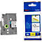 Cassette de ruban pour titreuses TZe-S231 Brother, 12 mm de largeur, blanc/noir