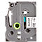 Cassette de ruban pour titreuses TZe-S241 Brother, 18 mm de largeur, blanc/noir