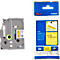 Cassette de ruban pour titreuses TZe-S641 Brother, 18 mm de largeur, jaune/noir