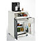 Catering-Caddy, mit Kühlschrankfach und Klappfach, B 650 x T 600 x H 1000 mm, mit Kühlbox, weiss/grau