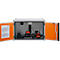 CEMO acculaadkast Basic 8/5, 1-fase, powerstrip 6 stopcontacten, geventileerd, 2 rookmelders, zonder stapelvoetjes, B 800 x D 660 x H 520 mm, lichtgrijs/puur oranje