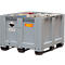 Cemo afvalbatterijbox, hard polyetheen (PEHD), grijs/oranje, B 1200 x D 1000 x H 760 mm, 610 l, tot 600 kg
