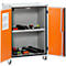 CEMO Akku-Lagerschrank 8/10, Flügeltür, LockEX Türverriegelung, feuerbeständig, auf Füßen, B 800 x T 660 x H 1110 mm, lichtgrau/reinorange