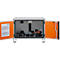 CEMO Basic 8/5 acculaadkast, 1-fase, 6-pits stekkerdoos, geventileerd, 2 rookmelders, met stapelvoetjes, B 800 x D 660 x H 620 mm, lichtgrijs/puur oranje