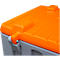 CEMO CEMbox 150 transport- en platformcontainer, polyethyleen, 150 l, L 800 x B 600 x H 530 mm, stapelbaar, grijs/oranje