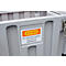 CEMO CEMbox 150 transport- en platformcontainer, polyethyleen, 150 l, L 800 x B 600 x H 530 mm, stapelbaar, grijs/oranje