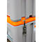CEMO CEMbox 150 transport- en platformcontainer, polyethyleen, 150 l, L 800 x B 600 x H 530 mm, stapelbaar, grijs/oranje