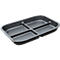 Gray plastic tray with four compartments, 'CEMO' lettering.