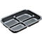 Gray rectangular tray with four compartments. The edge is slightly raised. "CEMO" is in the corner.