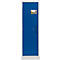 Blauw bedieningspaneel met witte lijst en handvat.