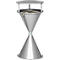 Cendrier sur pied avec toit et socle, plastique, argent