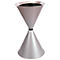 Cendrier sur pied conique Diabola ECO, plateau en aluminium, H 710 mm, ø 400 mm, argent métallisé, sable quartzeux