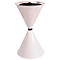 Cendrier sur pied conique Diabola ECO, plateau en aluminium, H 710 mm, ø 400 mm, blanc, sable de quartz