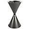 Cendrier sur pied conique Diabola ECO, plateau en aluminium, H 710 mm, ø 400 mm, graphite, sable de quartz