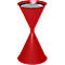 Cendrier sur pied, inox, Ø 400 x H 700 mm, 15 litres, rouge
