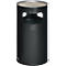 Cenicero combinado VAR, redondo, 69 l, para uso en interiores y exteriores, con tamiz y protección de bordes, Ø 420 x H 750 mm, chapa de acero, plata envejecida