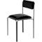 Chaise Bistro, assise en similicuir noir, design contemporain, produit second Life : remplacement de l'assise possible pour une durée de vie illimitée, empilable