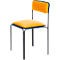 Chaise Bistro, assise velours safran, design contemporain, produit second life : remplacement de l'assise possible pour une durée de vie illimitée, empilable