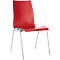 Chaise coque 720, empilable, coque d'assise rectangulaire, rouge