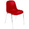 Chaise coque Beta - empilable - l. 400 x P 420 x H 460 mm - résistante aux désinfectants - piètement chromé - rouge