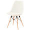 Chaise coque DOGEWOOD - plastique- pieds en bois - coussin d'assise - blanc