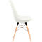 Chaise coque DOGEWOOD - plastique- pieds en bois - coussin d'assise - blanc