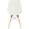 Chaise coque DOGEWOOD - plastique- pieds en bois - coussin d'assise - blanc