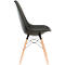 Chaise coque DOGEWOOD - plastique- pieds en bois - coussin d'assise - noir