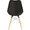 Chaise coque DOGEWOOD - plastique- pieds en bois - coussin d'assise - noir