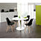 Chaise coque DOGEWOOD - plastique- pieds en bois - coussin d'assise - noir