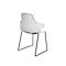Chaise coque Topstar T2020, base traîneau, coque d'assise ergonomique, empilable jusqu'à 4 pièces, hauteur d'assise 450 mm, jeu de 2, avec accoudoirs, blanc/noir