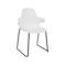 Chaise coque Topstar T2020, base traîneau, coque d'assise ergonomique, empilable jusqu'à 4 pièces, hauteur d'assise 450 mm, jeu de 2, avec accoudoirs, blanc/noir