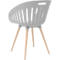Chaise d'extérieur Topstar T2023, 2 pièces, coque ergonomique en plastique, pieds réglables en rotation, gris clair